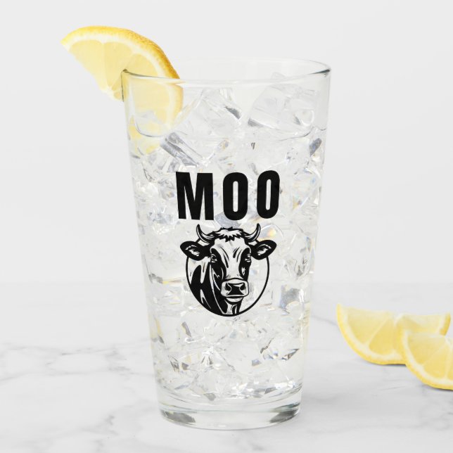 Moo I bin eine Kuhfabrik Glas (Vorderseite Ice)
