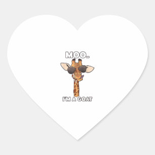 Moo I bin eine Ziege Giraffe Lover Animals Lover Z Herz-Aufkleber