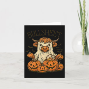 Moo... I Gemein Boo Bullsheet Cow Ghost Halloween  Karte