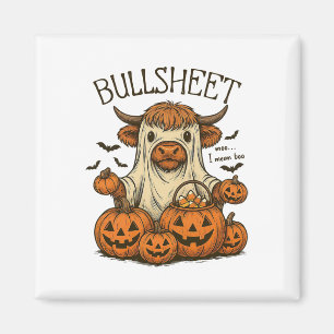 Moo... I Gemein Boo Bullsheet Cow Ghost Halloween  Magnet