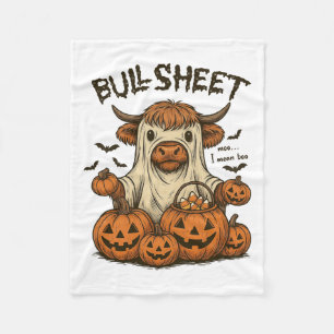 Moo... I Gemein Boo Bullsheet Highland Cow Ghost H Fleecedecke