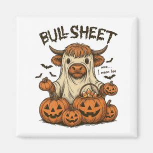 Moo... I Gemein Boo Bullsheet Highland Cow Ghost H Magnet