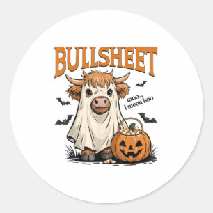 Moo... I Gemein Boo Bullsheet Highland Cow Ghost H Runder Aufkleber