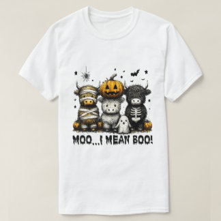 Moo I Gemein Boo Cow Halloween Ghost Shirt