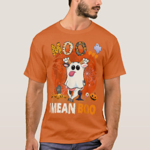 Moo I Gemein Boo Halloween Cow Boo Ghost Kostüm Fa T-Shirt