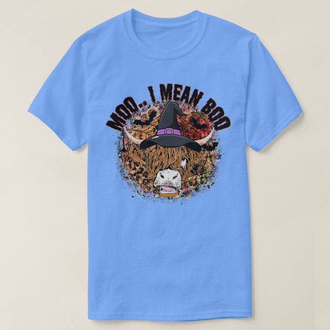 Moo I Gemein Boo Kuh Witch Hat Country Girl Hallow T-Shirt (Design vorne)