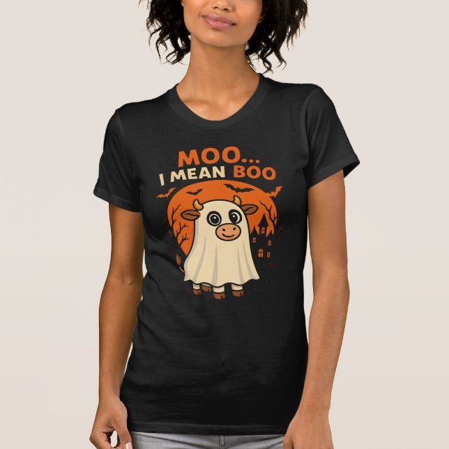 Moo... I gemein Boo - Niedliche Halloween-Kuh - T-Shirt (Vorderseite)