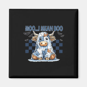 Moo I Gemein Boo Spooky Cow Halloween Patchwork Sp Magnet