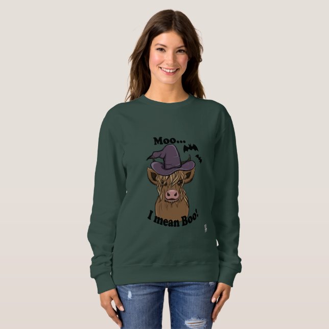 Moo I Gemein Boo Witch Kuh Sweatshirt (Vorne ganz)