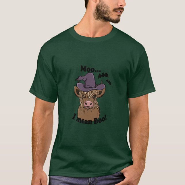 Moo I Gemein Boo Witch Kuh T-Shirt (Vorderseite)