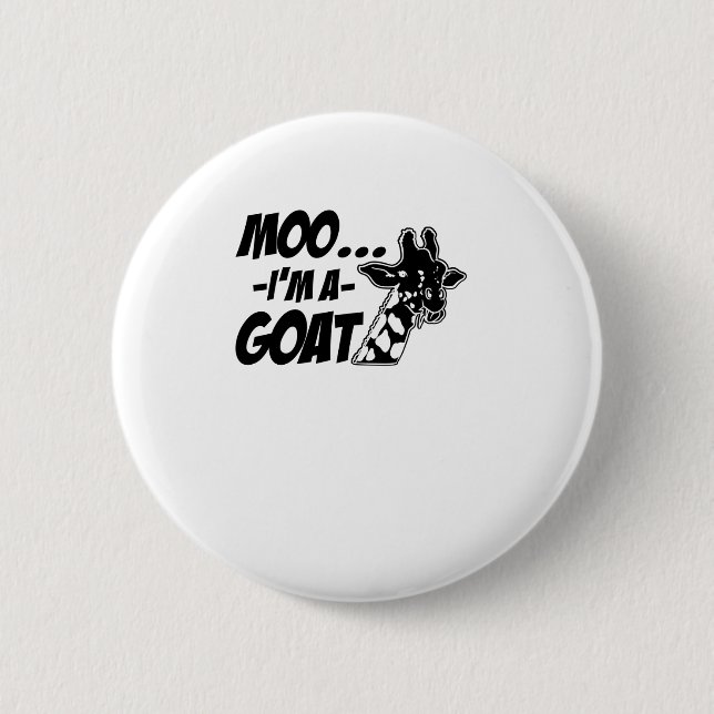 Moo... Ich bin Zoogoer Funny Giraffe Z Button (Vorderseite)
