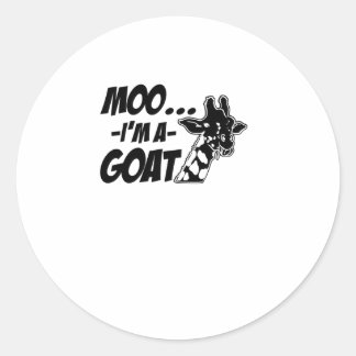 Moo... Ich bin Zoogoer Funny Giraffe Z Runder Aufkleber