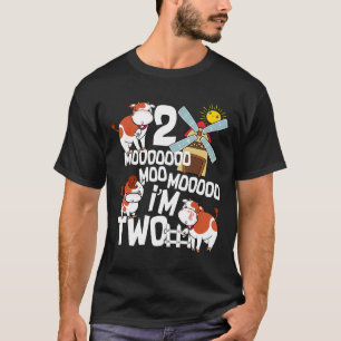 Moo ich bin zwei 2. Geburtstag Süße Kuh Geräusche T-Shirt