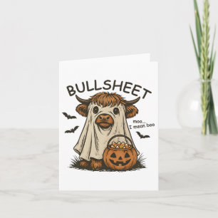 Moo... Ich Gemein Boo Bullsheet Cow Ghost Hallowee Karte