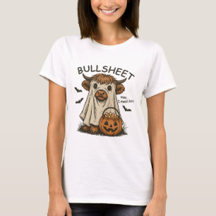 Moo... Ich Gemein Boo Bullsheet Cow Ghost Hallowee T-Shirt