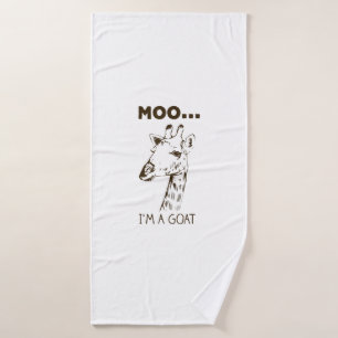 Moo I'm Goat Funny Graphic Giraffe Vintag Badehandtuch