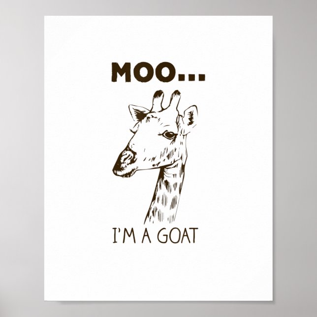 Moo I'm Goat Funny Graphic Giraffe Vintag Poster (Vorne)