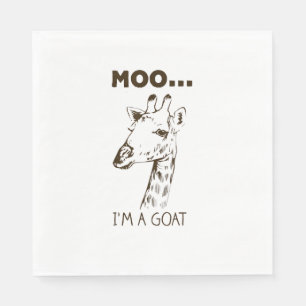 Moo I'm Goat Funny Graphic Giraffe Vintag Serviette