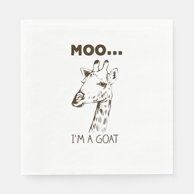 Moo I'm Goat Funny Graphic Giraffe Vintag Serviette (Vorderseite)