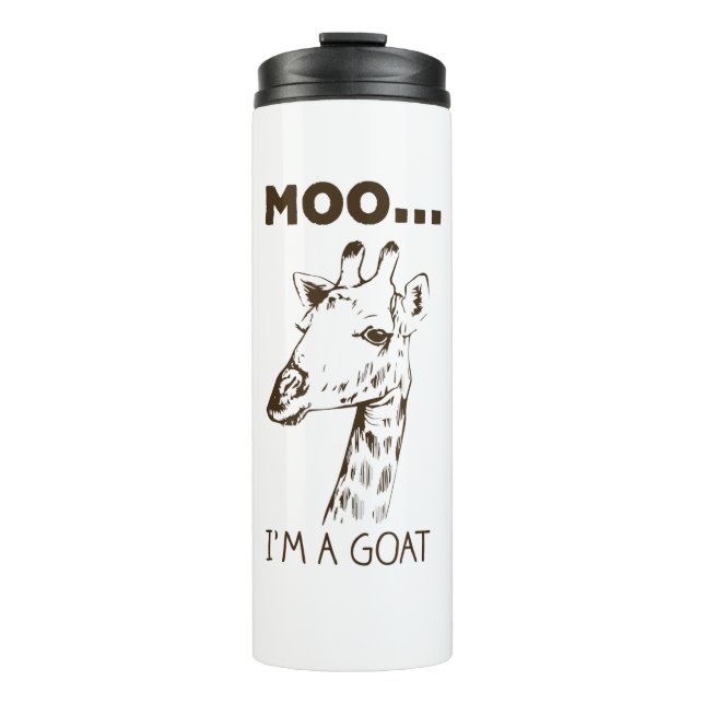 Moo I'm Goat Funny Graphic Giraffe Vintag Thermosbecher (Vorderseite)