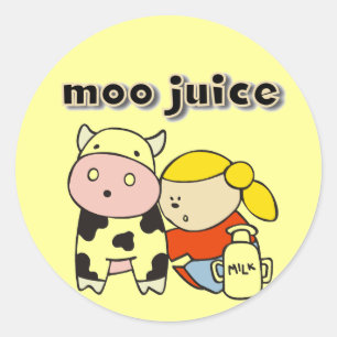 Moo Juice Tshirts und Geschenke Runder Aufkleber
