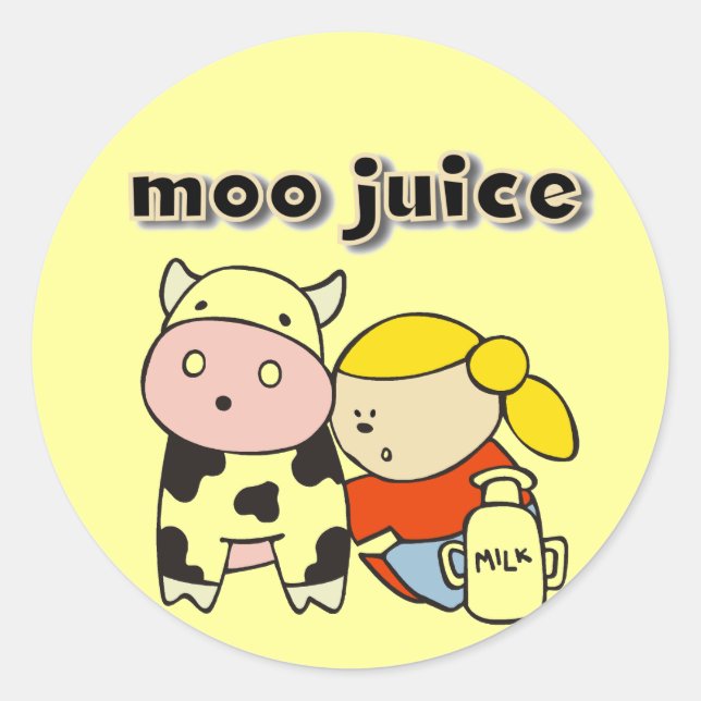 Moo Juice Tshirts und Geschenke Runder Aufkleber (Vorderseite)