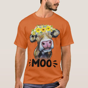 Moo Kuh Niedlich Rinderkühe, Milchkühe, Bauer, Bau T-Shirt