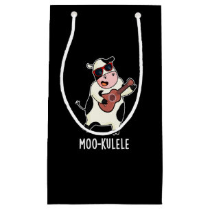 Moo-kulele Funny Ukulele Kuh Pun Dark BG Kleine Geschenktüte