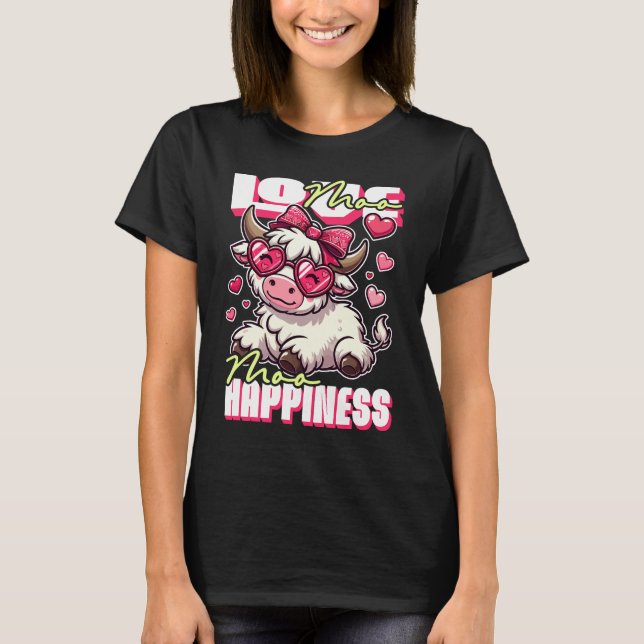 Moo Liebe, Moo Happy - Niedliches Kuhdesign T-Shirt (Vorderseite)