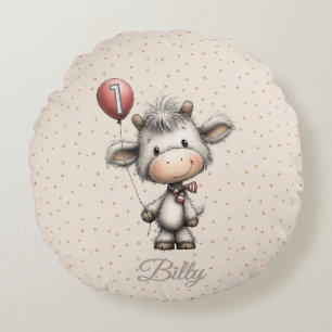 Moo Magie: Edition zum ersten Geburtstag! Rundes Kissen