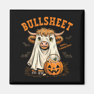 Moo Mean Boo Bullsheet Highland-Kuh-Geist Magnet