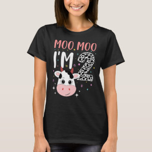 Moo Moo I m 2 Two Year Old Cow 2nd Birthday Farm A T-Shirt