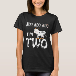 Moo Moo Ich bin Zwei 2. Zweiter Geburtstag Kuh Lus T-Shirt