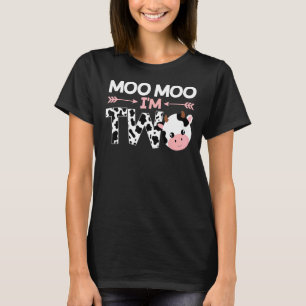Moo Moo Ich bin Zwei Niedliche Metzger Milch Kühe  T-Shirt