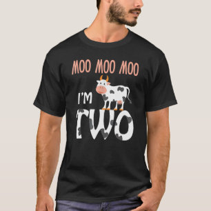 Moo Moo Moo Ich bin Zwei 2. Zweiter Geburtstag Kuh T-Shirt