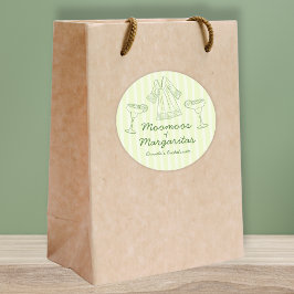 Moo Moos & Margaritas Handgeschriebene Bachelorett Runder Aufkleber