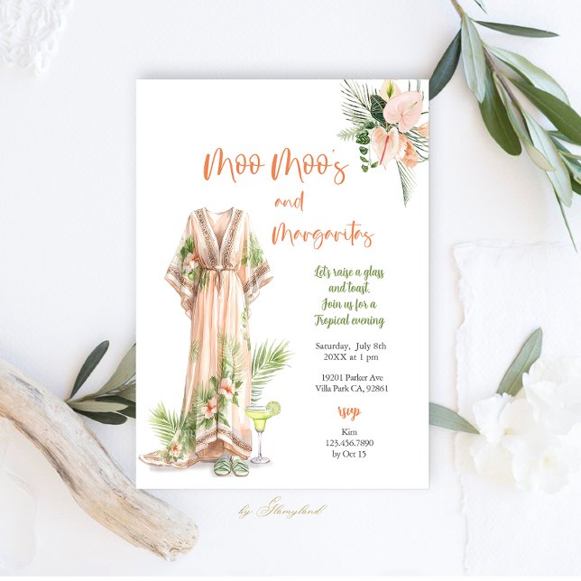 Moo Moo's & Margaritas Tropisches Party Einladung (Von Creator hochgeladen)