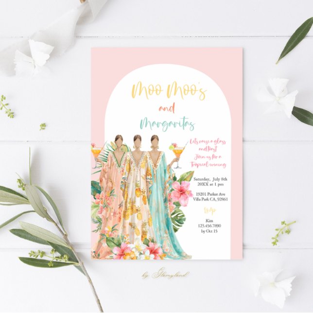 Moo Moo's & Margaritas Tropisches Party Einladung (Von Creator hochgeladen)