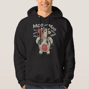 Moo Niedlich Farm Animal Lover Funny Bauer Cow Hoodie