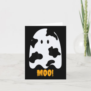 Moo! Niedlicher Spaß Kuh Print Ghost Halloween T-S Karte