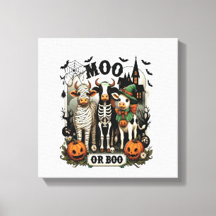 Moo oder Boo Halloween-Kuh Leinwanddruck