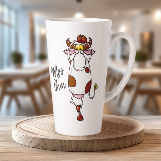 Moo Ohm Kuh Milchtasse (Moo Ohm Cow Latte Mug - Stand out from the herd with this “udderly” fantastic Moo Ohm Cow mug.)