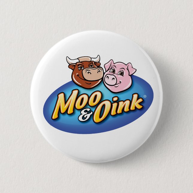 Moo & Oink Spaß-Button Button (Vorderseite)