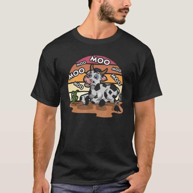 Moo Retro Kuh T-Shirt (Vorderseite)
