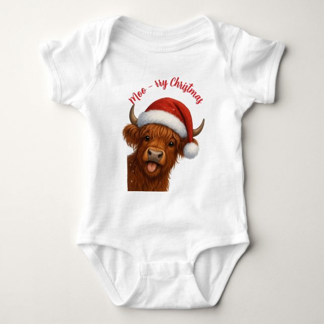 Moo-rry ChristmasT-Shirt Baby Strampler (Vorderseite)