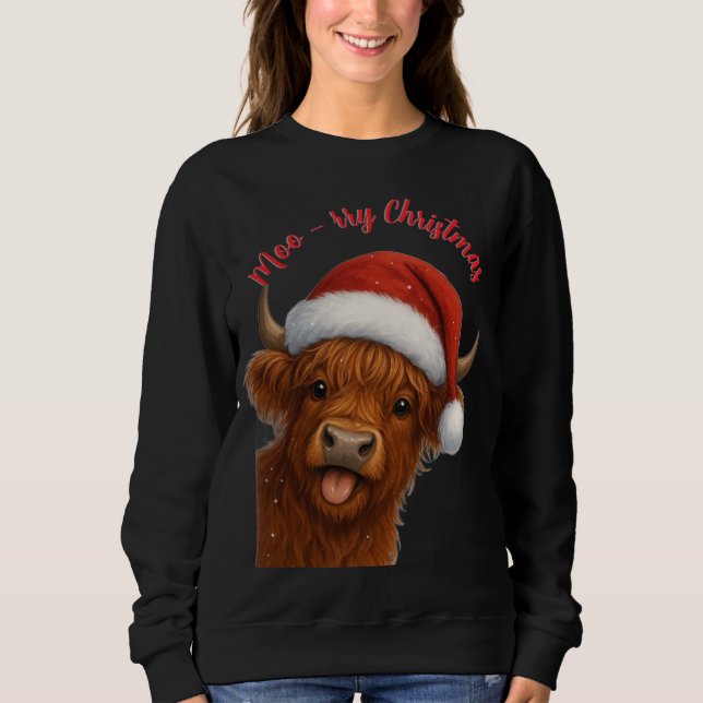 Moo-rry ChristmasT-Shirt Sweatshirt (Vorderseite)