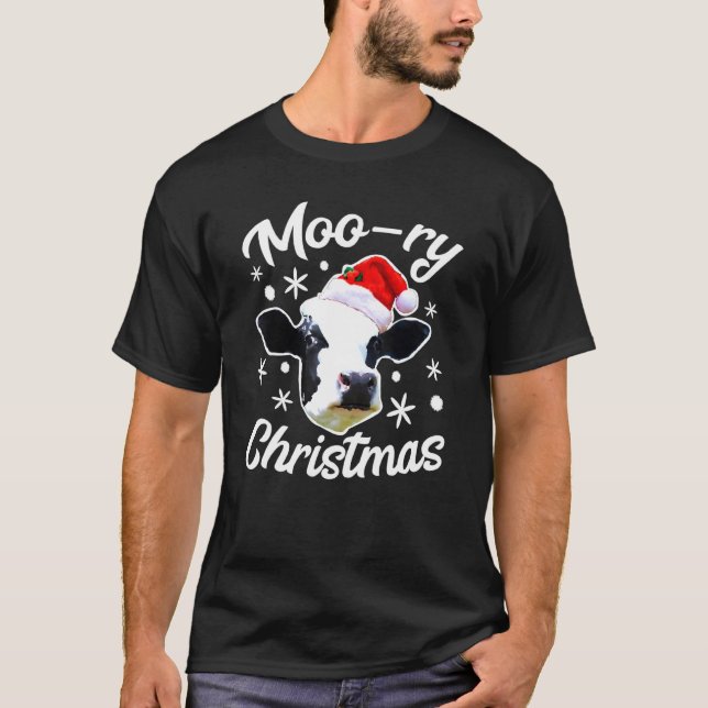 Moo Ry Weihnachtskuh Feiertag T-Shirt (Vorderseite)