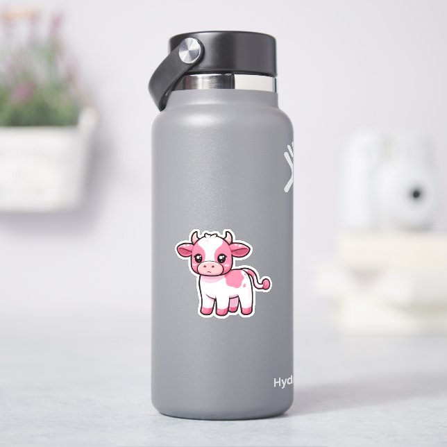 Moo Sweet: Rosa und weiße, scharfe Kuh Aufkleber (HydroFlask)