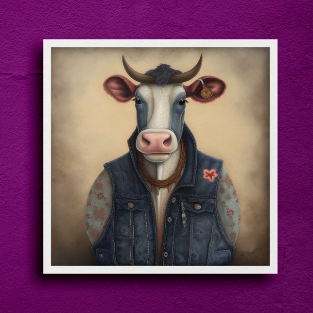 Moo-Tique Denim - Die sonnige Kuh in einem Kostümp Poster (Von Creator hochgeladen)