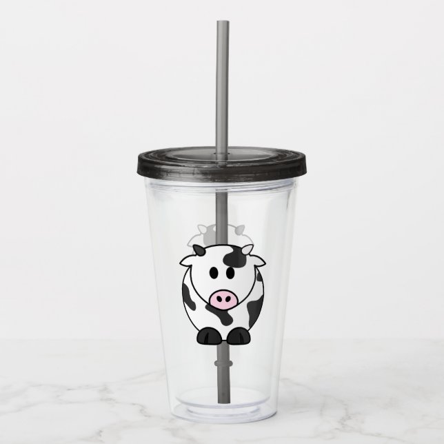 Moo Tumbler – Cute Cow Cold Cup Acryltrinkbecher (Vorderseite)